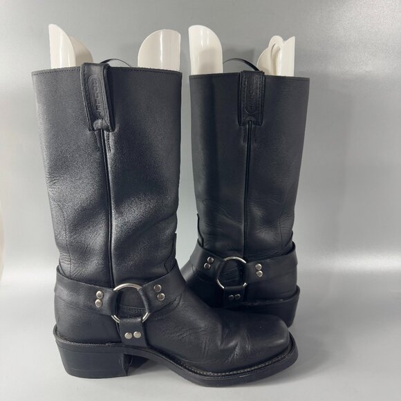 Boulet Western Style Black Leather Harness Boots Cowboy Boots, Size 8 1/2 main image 10